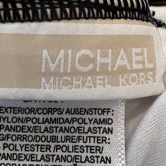 Michael Kors Black & White Stripe One-Shoulder Cut-Out One-Piece Swimsui… - Picture 5 of 12